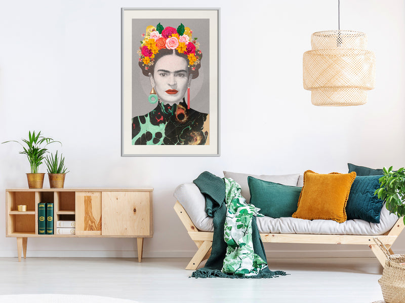 Poster - Charismatic Frida  - wit passepartout
