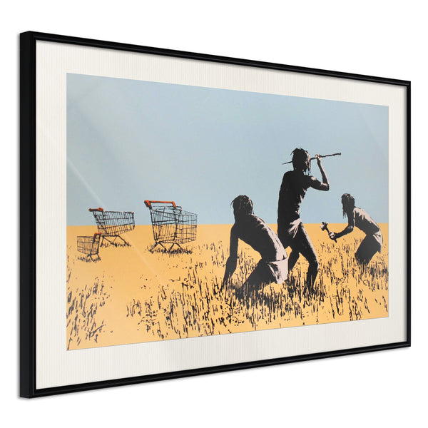 Poster - Banksy: Trolley Hunters  - zwart passepartout