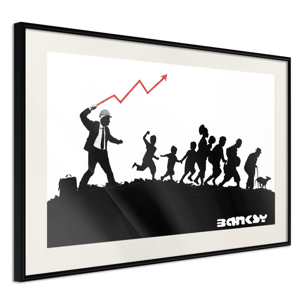 Poster - Banksy: The Whip  - zwart passepartout