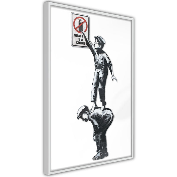 Poster - Banksy: Graffiti Is a Crime  - wit