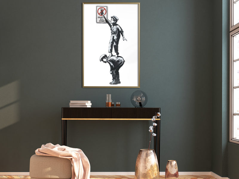 Poster - Banksy: Graffiti Is a Crime  - goud