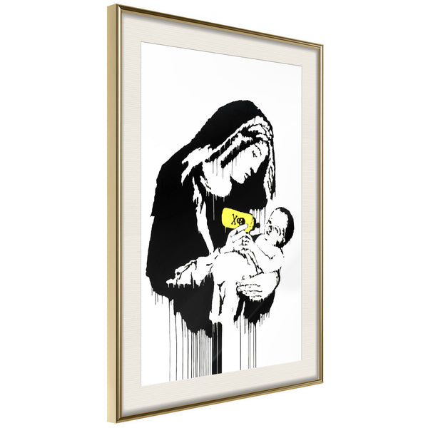 Poster - Banksy: Toxic Mary  - goud passepartout