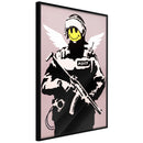 Poster - Banksy: Flying Copper  - zwart