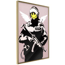 Poster - Banksy: Flying Copper  - goud