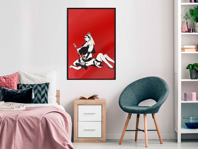 Poster - Banksy: Queen Victoria  - zwart