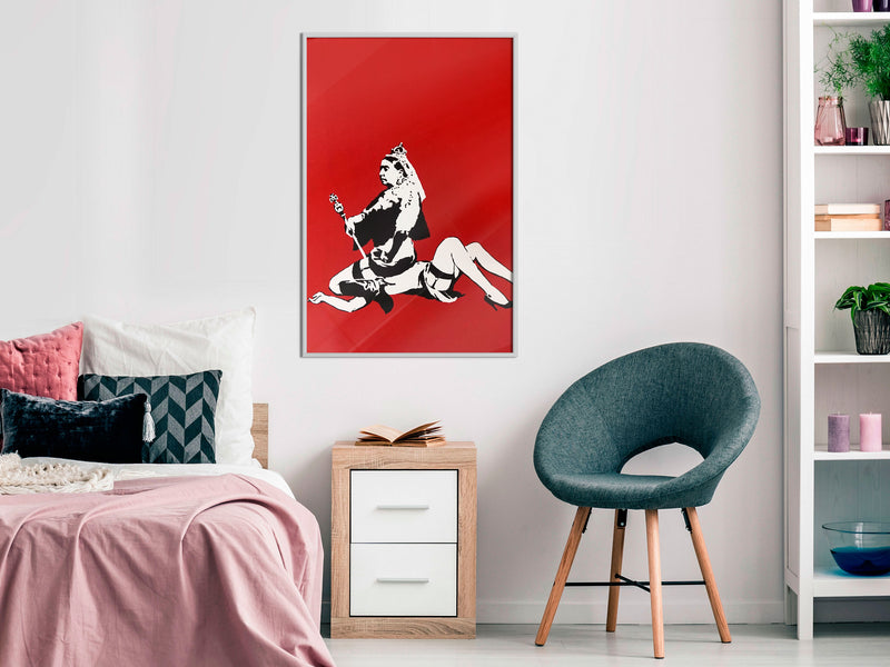 Poster - Banksy: Queen Victoria  - wit