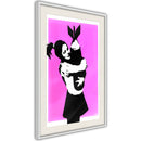 Poster - Banksy: Bomb Hugger  - wit passepartout