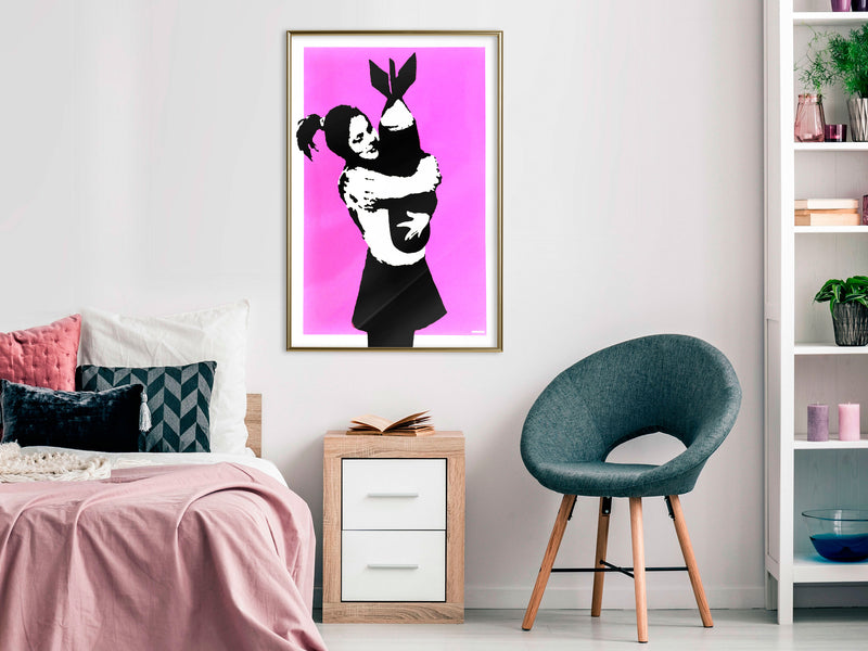 Poster - Banksy: Bomb Hugger  - goud