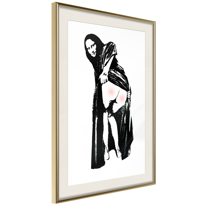 Poster - Moona Lisa  - goud passepartout