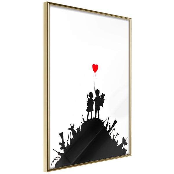 Poster - Banksy: Kids on Guns  - goud