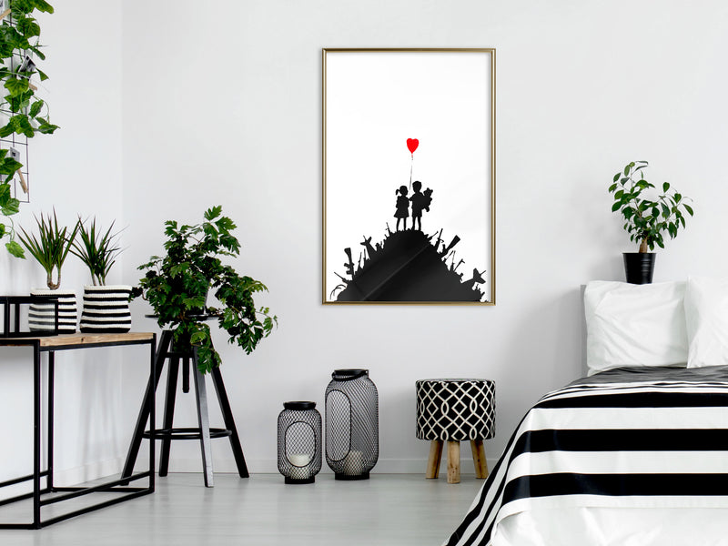 Poster - Banksy: Kids on Guns  - goud
