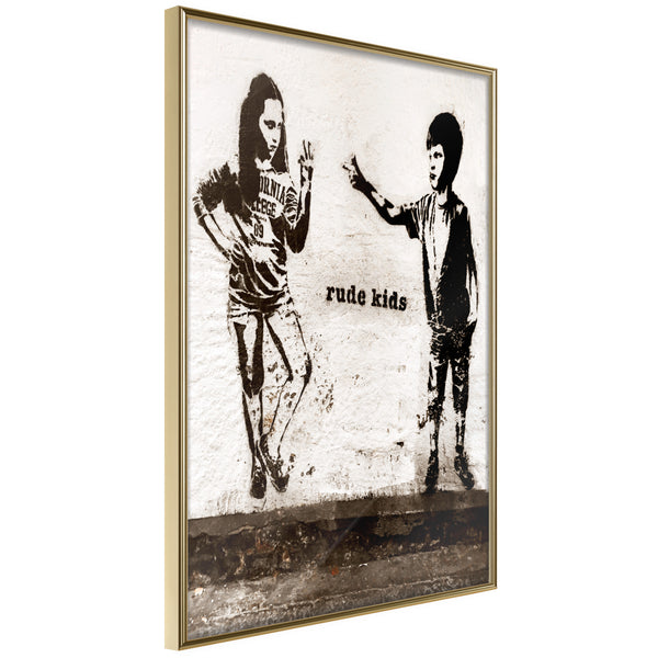 Poster - Banksy: Rude Kids  - goud
