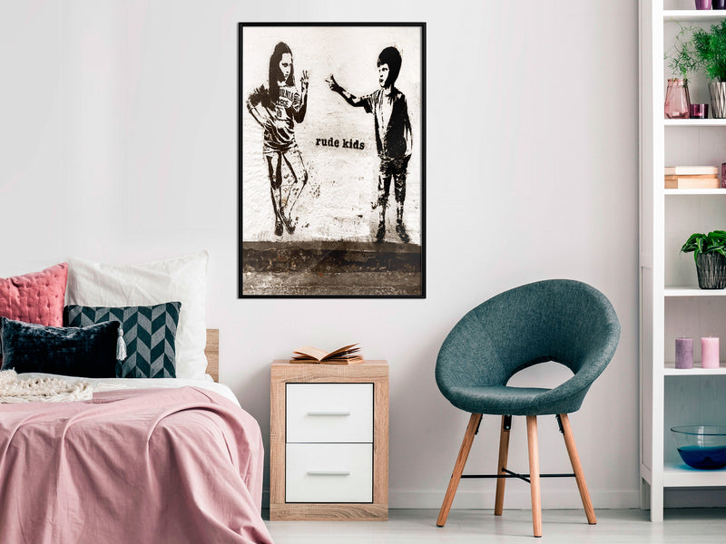 Poster - Banksy: Rude Kids  - zwart