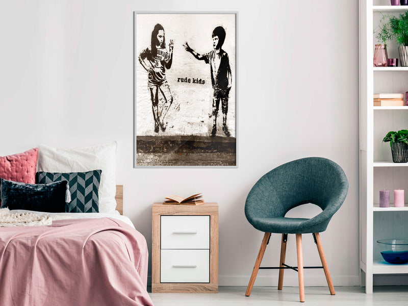 Poster - Banksy: Rude Kids  - wit