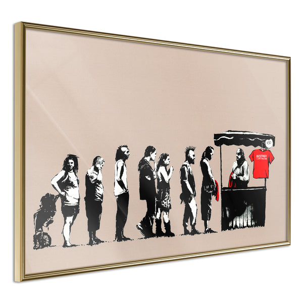Poster - Banksy: Festival  - goud