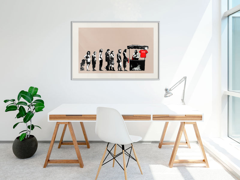 Poster - Banksy: Festival  - wit passepartout