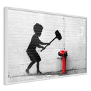Poster - Banksy: Hammer Boy  - wit