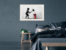 Poster - Banksy: Hammer Boy  - wit passepartout