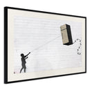 Poster - Banksy: Fridge Kite  - zwart passepartout