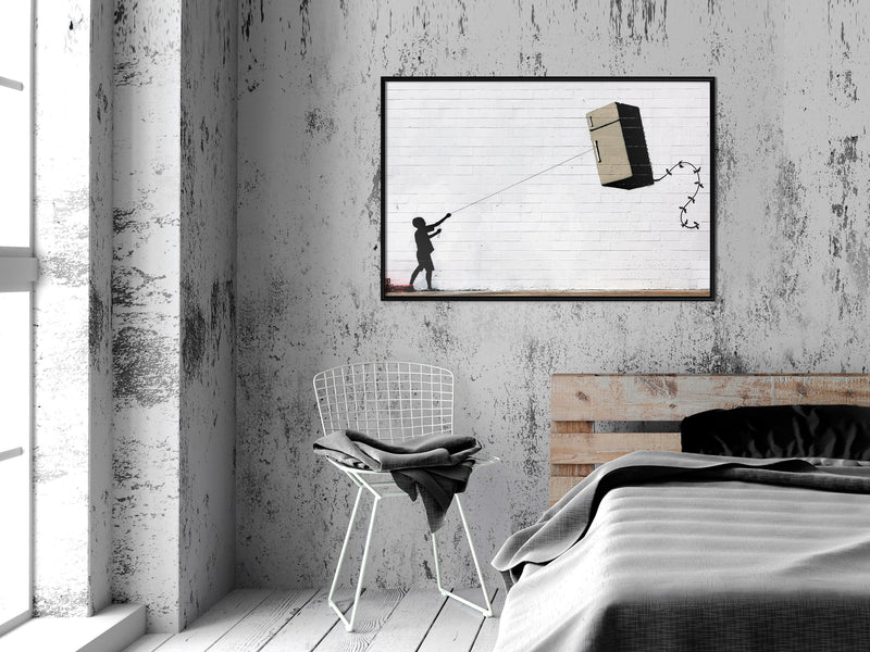 Poster - Banksy: Fridge Kite  - zwart