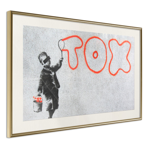 Poster - Banksy: Tox  - goud passepartout