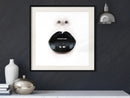 Poster - Black Lipstick (Square)  - zwart passepartout