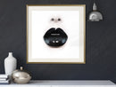 Poster - Black Lipstick (Square)  - goud passepartout