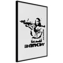 Poster - Banksy: Mona Lisa with Bazooka I  - zwart