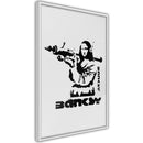 Poster - Banksy: Mona Lisa with Bazooka I  - wit