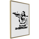 Poster - Banksy: Mona Lisa with Bazooka I  - goud