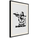 Poster - Banksy: Mona Lisa with Bazooka I  - zwart passepartout