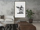 Poster - Banksy: Mona Lisa with Bazooka I  - zwart passepartout
