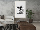 Poster - Banksy: Mona Lisa with Bazooka I  - wit passepartout