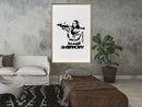 Poster - Banksy: Mona Lisa with Bazooka I  - goud passepartout