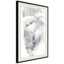Poster - Mysterious Look (Grey)  - zwart passepartout