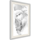 Poster - Mysterious Look (Grey)  - wit passepartout
