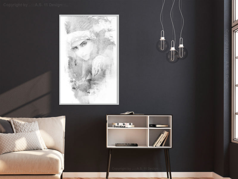 Poster - Mysterious Look (Grey)  - wit