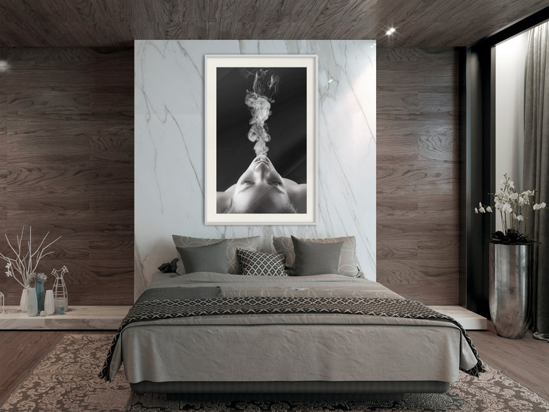 Poster - Feminine Coquetry  - wit passepartout
