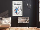Poster - Superhero  - wit passepartout