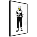 Poster - Banksy: Smiling Copper  - zwart