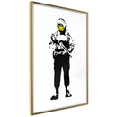 Poster - Banksy: Smiling Copper  - goud