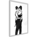 Poster - Banksy: Kissing Coppers I  - wit