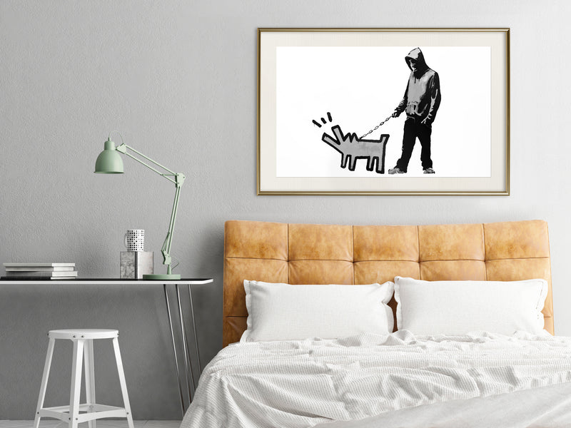 Poster - Banksy: Choose Your Weapon  - goud passepartout