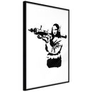 Poster - Banksy: Mona Lisa with Bazooka II  - zwart