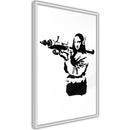 Poster - Banksy: Mona Lisa with Bazooka II  - wit
