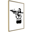 Poster - Banksy: Mona Lisa with Bazooka II  - goud