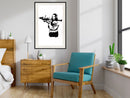 Poster - Banksy: Mona Lisa with Bazooka II  - zwart passepartout