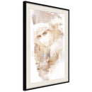 Poster - Mysterious Look (Beige)  - zwart passepartout