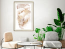 Poster - Mysterious Look (Beige)  - goud passepartout
