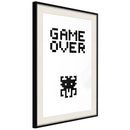 Poster - Game Over  - zwart passepartout